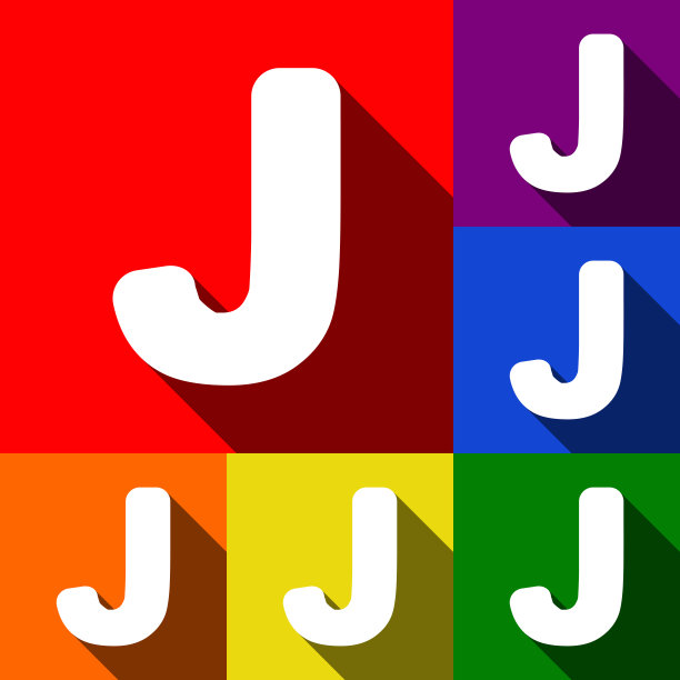 字母J符号设计模板元素集图片下载