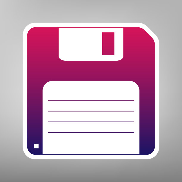 软盘标志紫色渐变图标开启图片下载