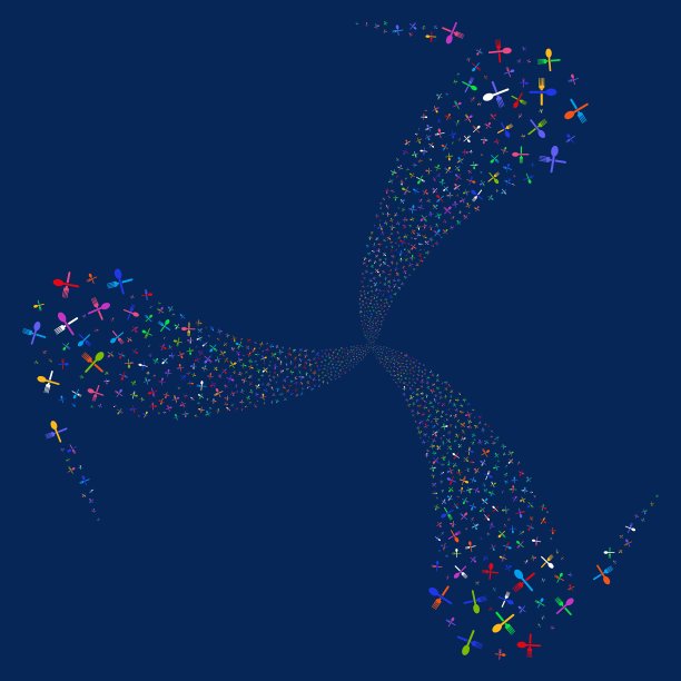 叉子和勺子的烟花旋转图片下载