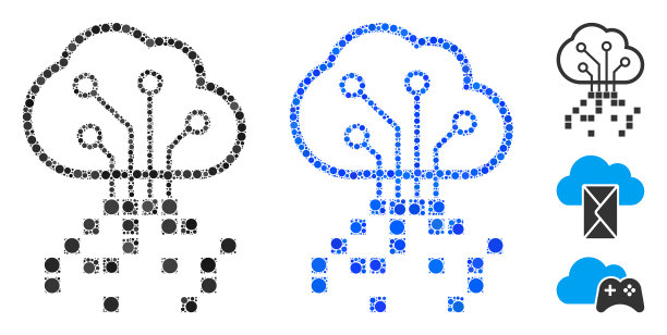 数字云合成图标圈图片下载