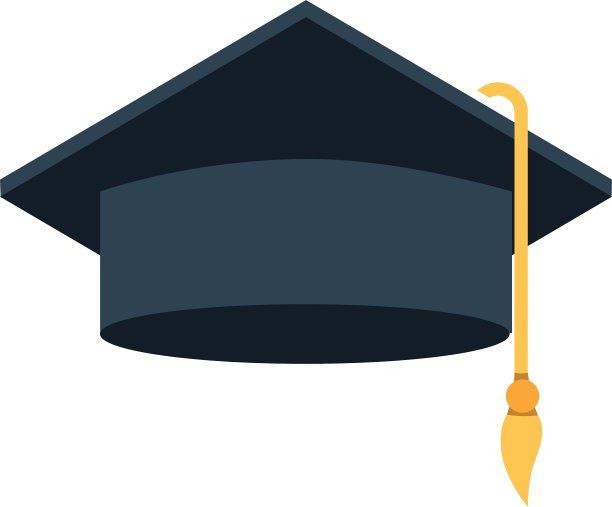 帽子毕业孤立图标图片下载