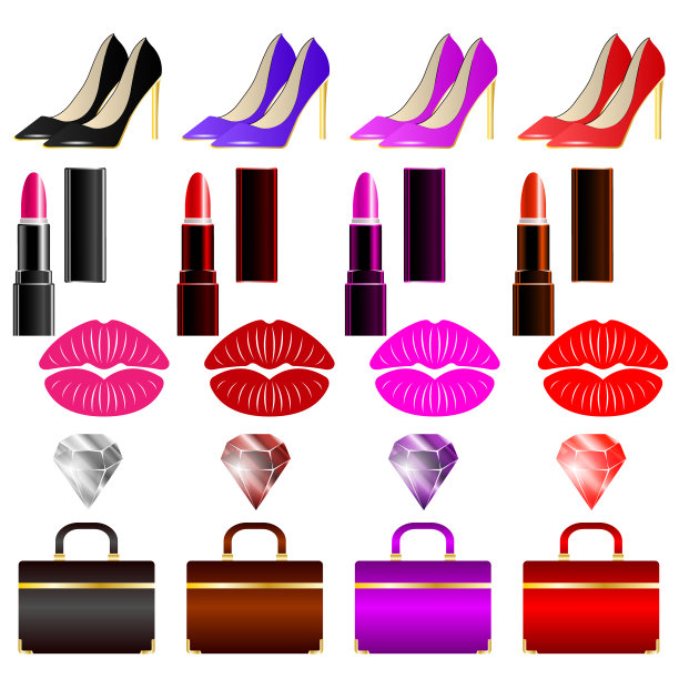 现实设定女性时尚配饰孤立图片下载