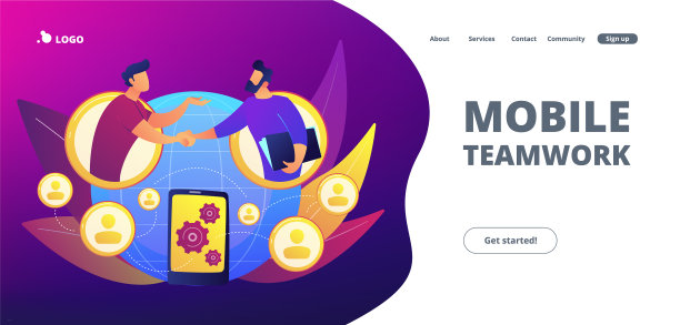 移动协作概念登陆页面图片下载