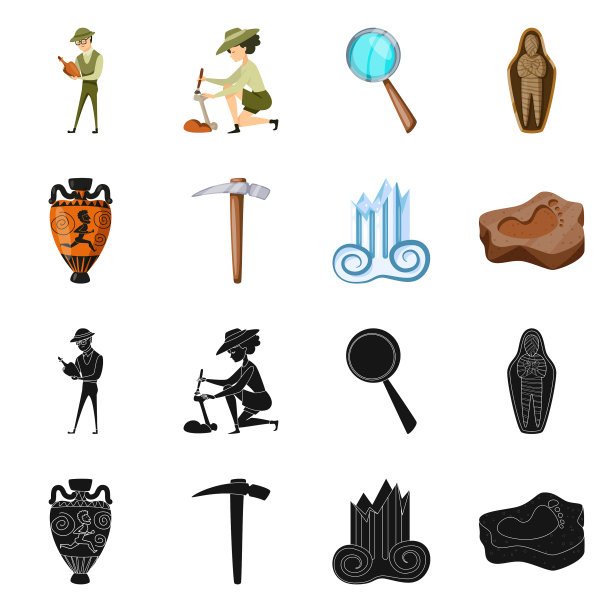 设计的故事和物品图标集图片下载