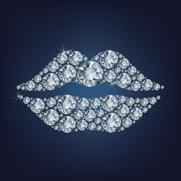 嘴唇的形状构成了很多钻石图片下载