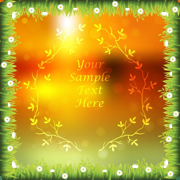 旗帜上有草和花图片下载