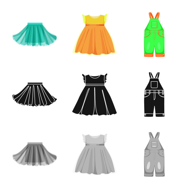 设计时尚和服装图标集图片下载