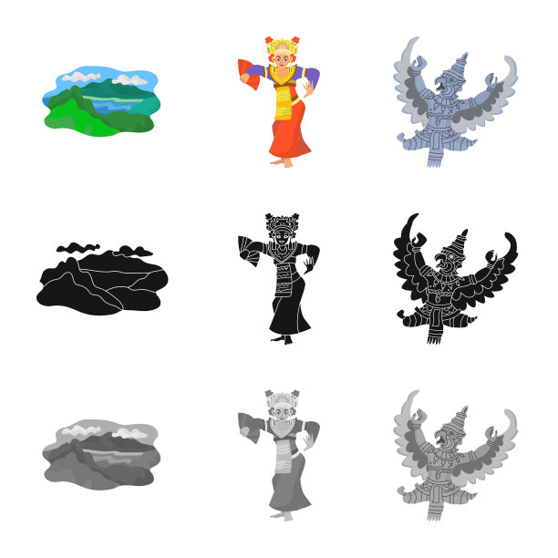 孤立的对象和旅行图标集和图片下载