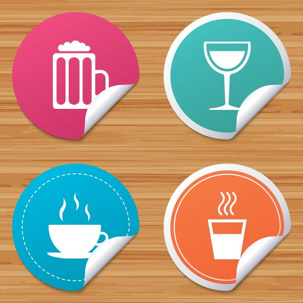 饮料标志，咖啡杯，啤酒图标图片下载