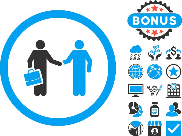 合同会议平面图标与奖金图片下载