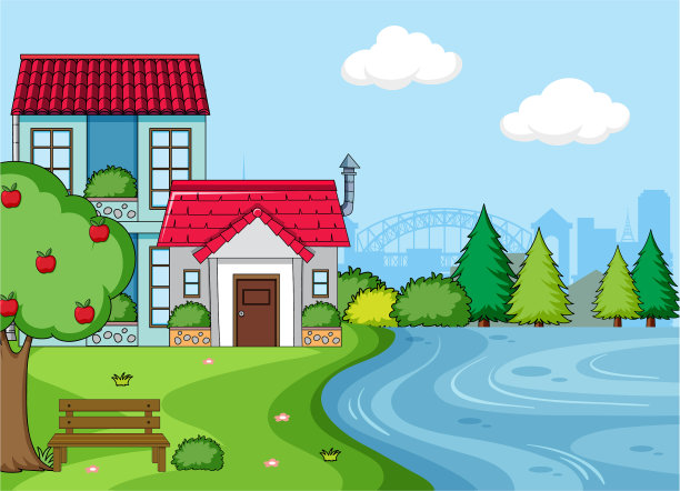 简单的房屋景观图片下载