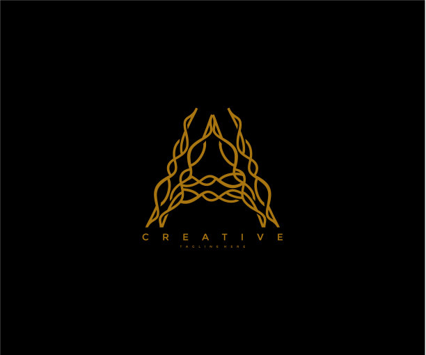 首字母优雅波浪形分支字母组合标志图片下载