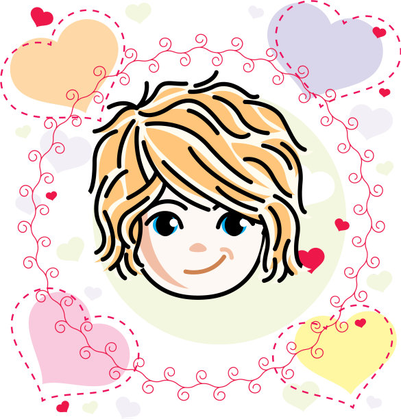 可爱的女孩脸人头金发的性格图片下载