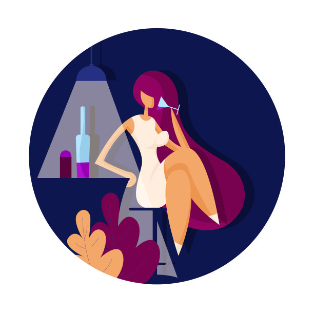 女孩在酒吧喝酒图片下载