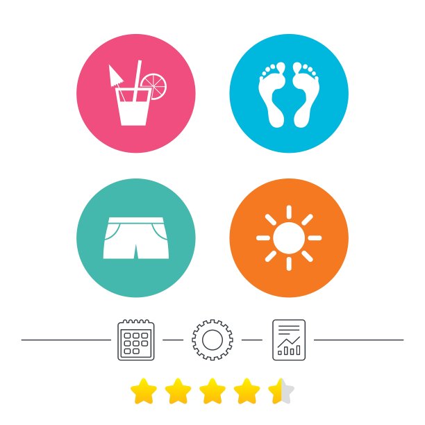 海滩假日标志鸡尾酒人类足迹图片下载