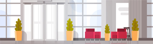 现代办公大厅建筑内部等候室图片下载