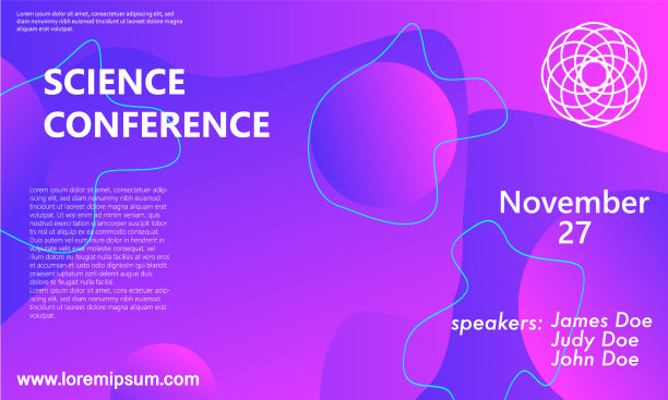 科学会议邀请设计模板图片下载
