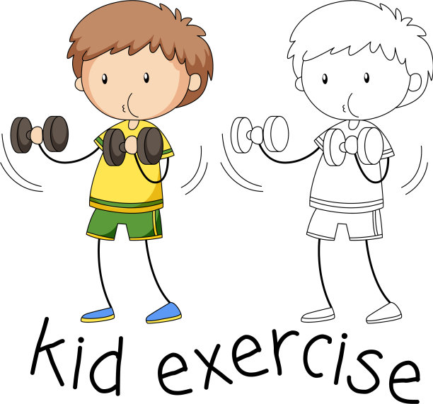 涂鸦男孩锻炼性格图片下载