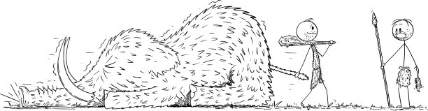 卡通史前人类或穴居人拉图片下载