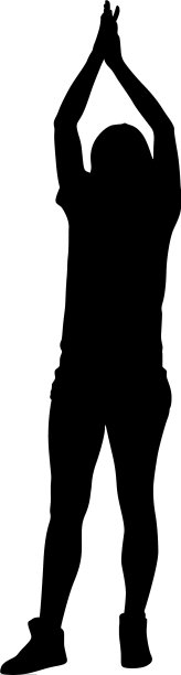 人们的剪影与举起的手在白色图片下载