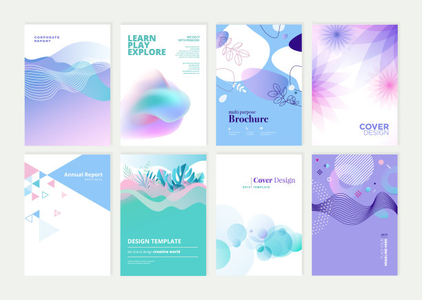 一套小册子和年度报告设计模板图片下载