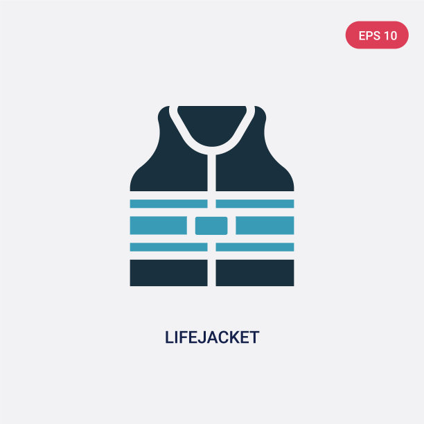 旅行2概念的两种颜色的救生衣图标图片下载