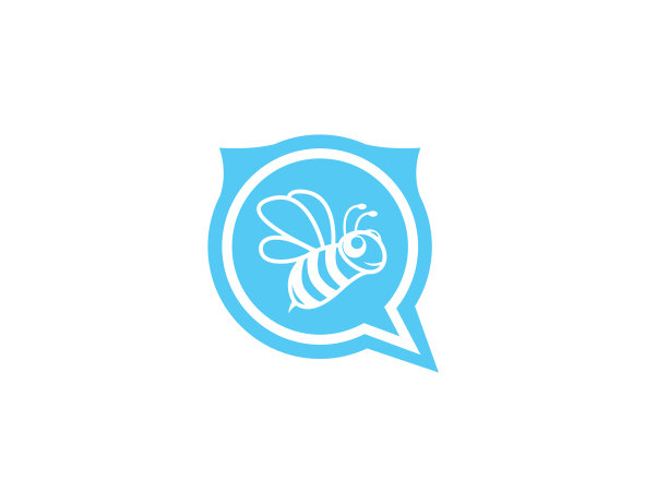 快乐蜜蜂张开翅膀飞为标志设计中图片下载