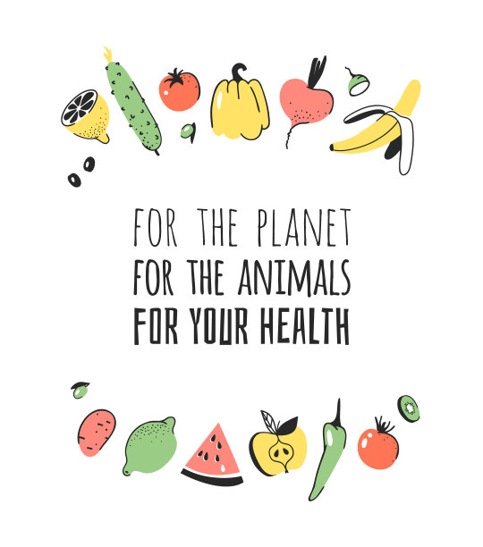 手绘集蔬菜、水果和生态图片下载