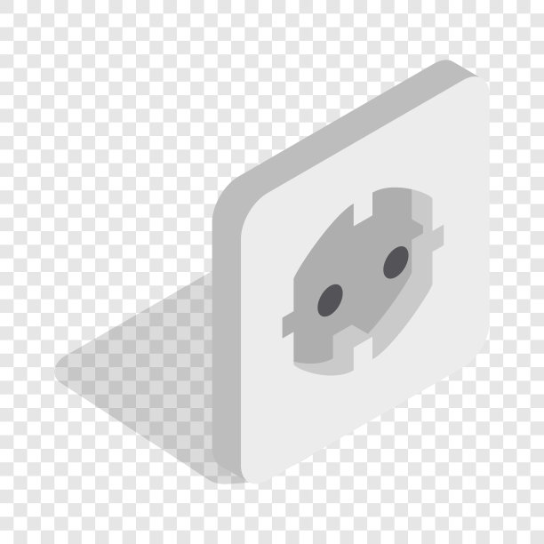 电动白色插座等距图标图片下载