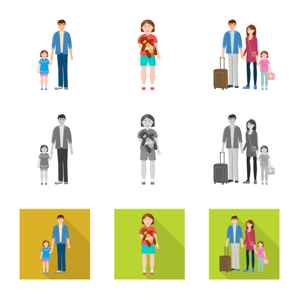 设计人物和头像标志套的图片下载