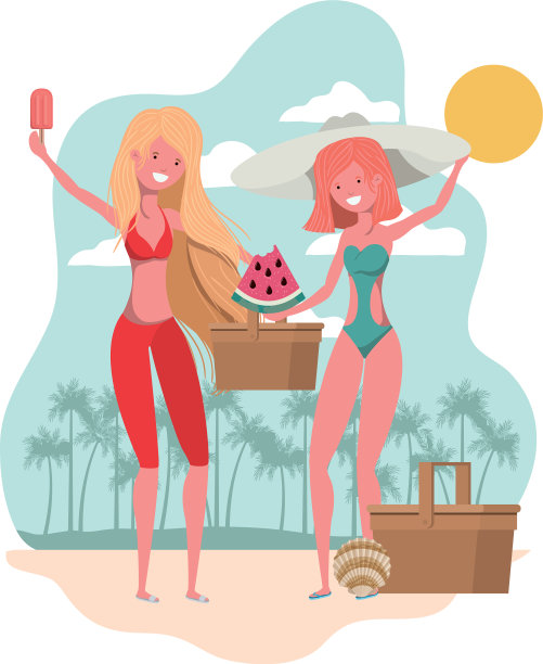 场景中女人手里拿着一份西瓜图片下载