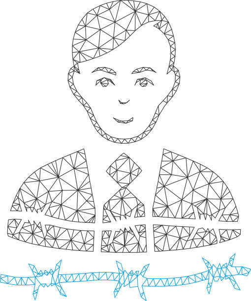 商人逮捕多边形框架网格图片下载