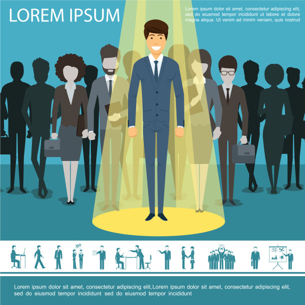 扁平的业务人员模板图片下载