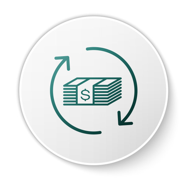 绿色的退款图标隔离在白色图片下载