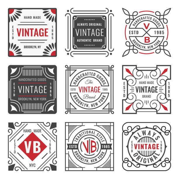 九套时尚线条标志装饰图片下载