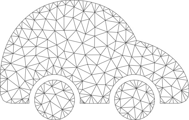 汽车多边形框架网格图片下载