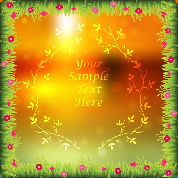 旗帜上有草和花图片下载