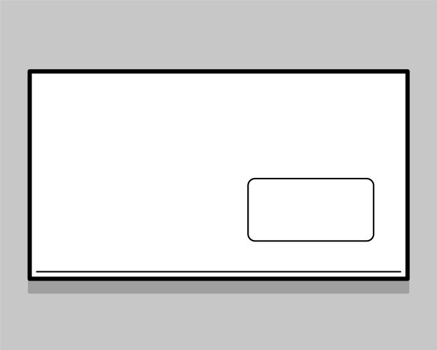 白色的信封和透明的窗户图片下载