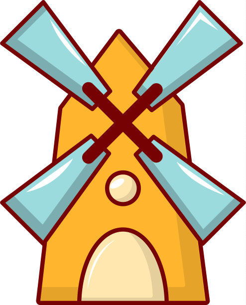 风车图标卡通风格图片下载