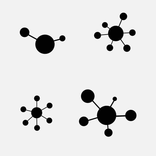 白色背景上的分子图标集图片下载