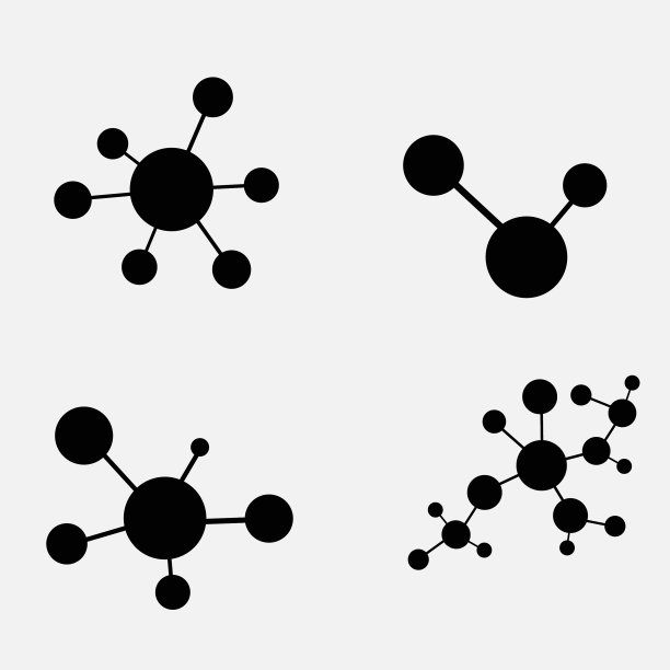 白色背景上的分子图标集图片下载