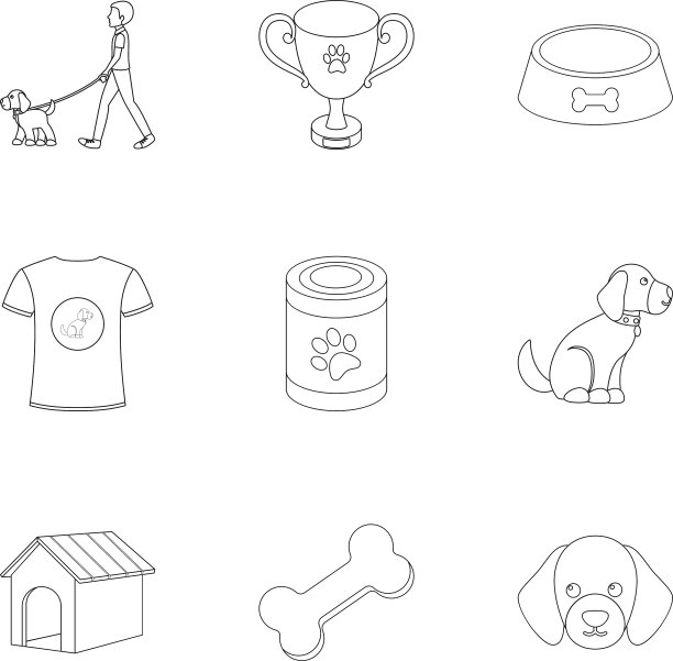 狗设备设置图标在大纲风格大图片下载