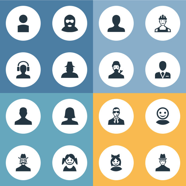 一组简单的成员图标图片下载