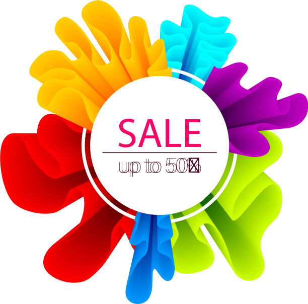 彩色现代梯度销售标签图片下载