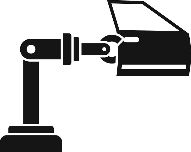 汽车工厂机器人门图标简约风格图片下载
