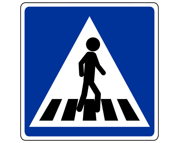 交通标志行人在人行横道上图片下载