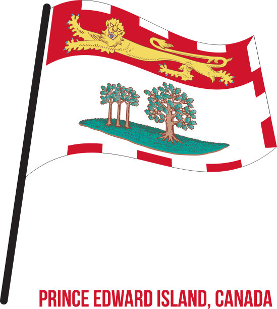 爱德华王子岛白旗迎风飘扬图片下载