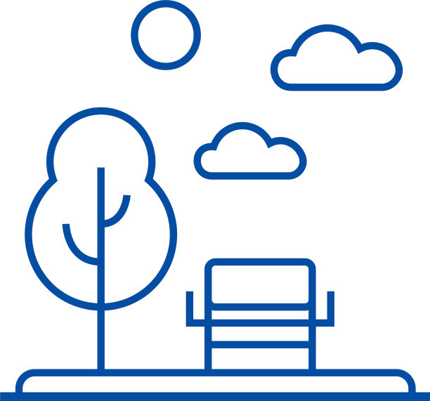 公园花园线图标概念公园花园公寓图片下载