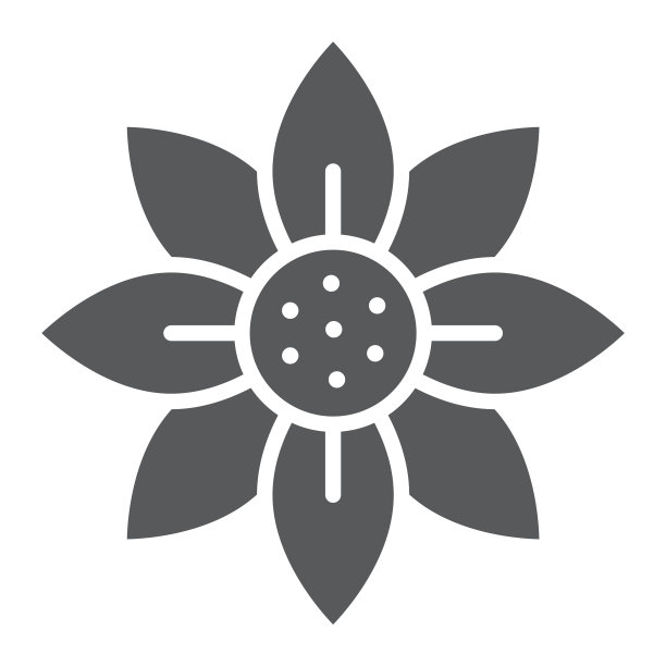 花朵标志符号：花卉植物标志图片下载