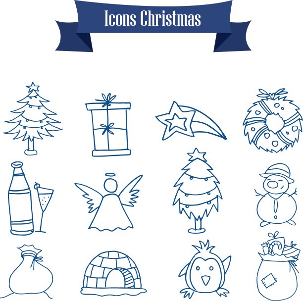 物件的圣诞图标艺术图片下载